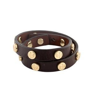 BUNDLE Brown Leather Wrap Bracelet with Gold Accents